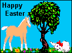 Easter bunny & palomino foal