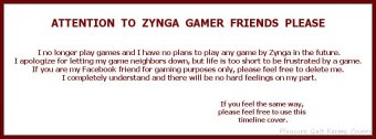 No Facebook Zynga games